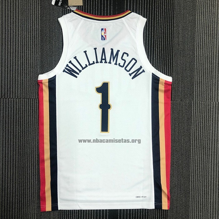 Camiseta New Orleans Pelicans Zion Williamson NO 1 Ciudad 2021-22 Blanco